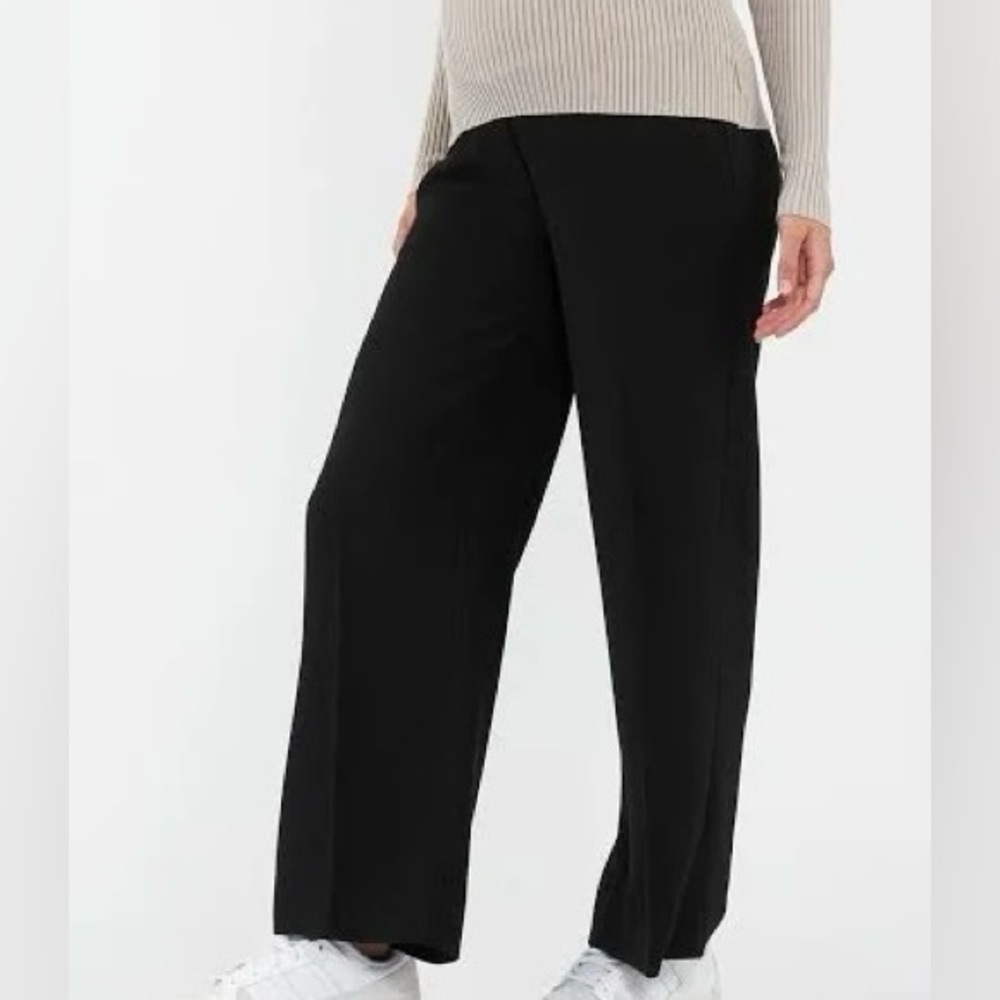 Maternity Wide-Leg Black Pants. Pinkblush